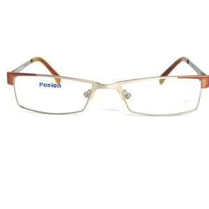 Jonathan Cate Fusion-106 Eyeglasses Brown‎ Silver Rectangle Frames 53-17-140